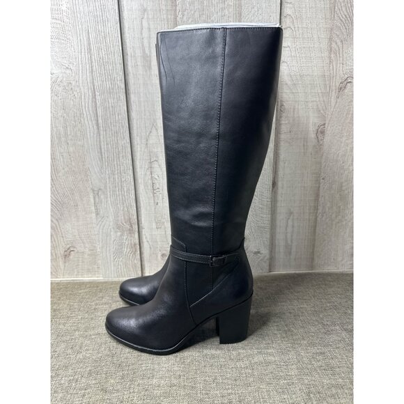 Naturalizer Kalina Womens Size 10 Black Leather Knee-High Boots With Block Heel - Picture 4 of 11